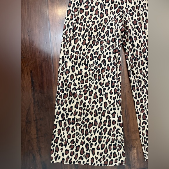 Show Me Your MuMu Leopard Pantsuit Size Small Jumpsuit Chic Fall Preppy Satin - Picture 6 of 16